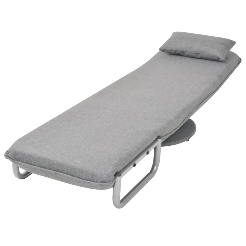 Fauteuil lounge convertible design et moderne pivotant canapé-lit en tissu gris clair DEC028661