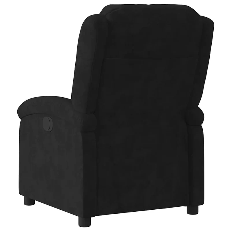 Fauteuil relax TV fonction d'inclinaison électrique très confortable en velours noir DEC028514