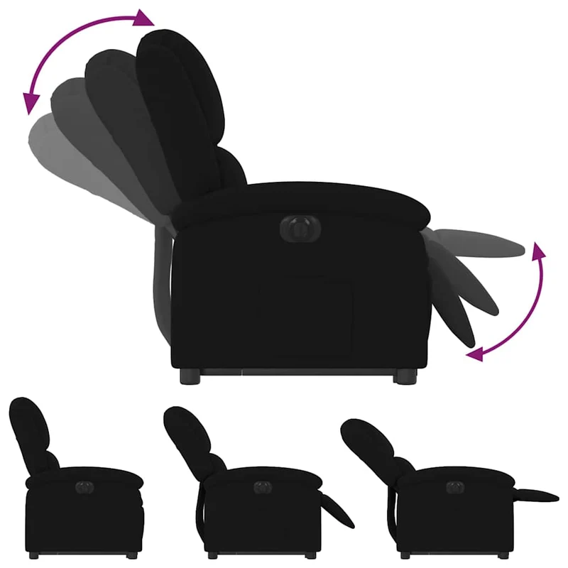 Fauteuil relax TV fonction de levage électrique très confortable en velours noir DEC028513