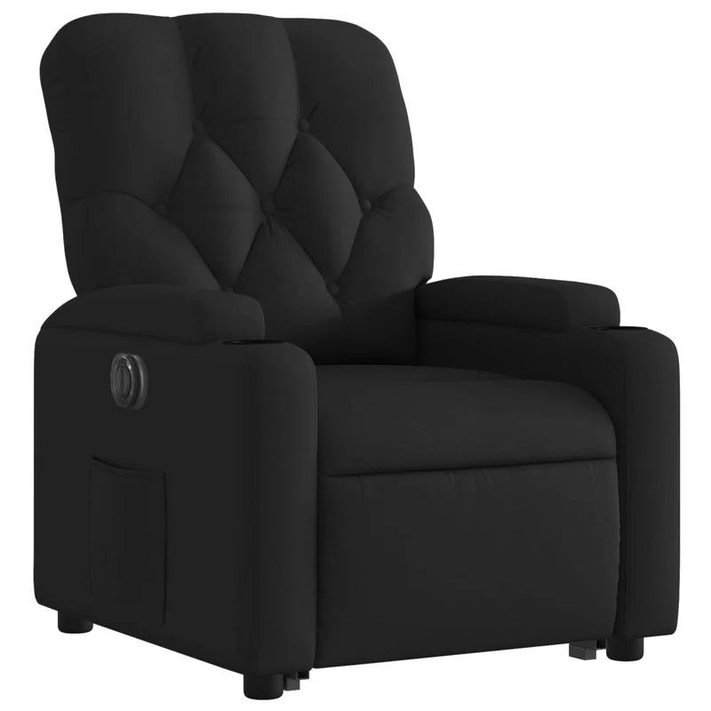 Fauteuil relax TV fonction de levage électrique très confortable en tissu noir DEC028493