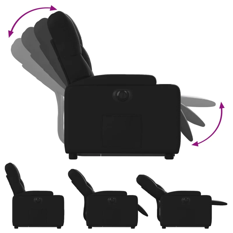 Fauteuil relax TV fonction de levage électrique très confortable en PVC noir DEC028476