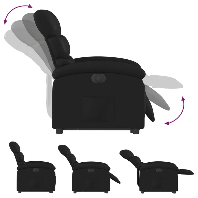 Fauteuil relax TV fonction de levage électrique très confortable en PVC noir DEC028474