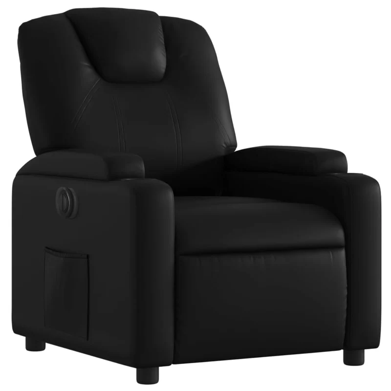Fauteuil relax TV fonction d'inclinaison électrique très confortable en PVC noir DEC028471