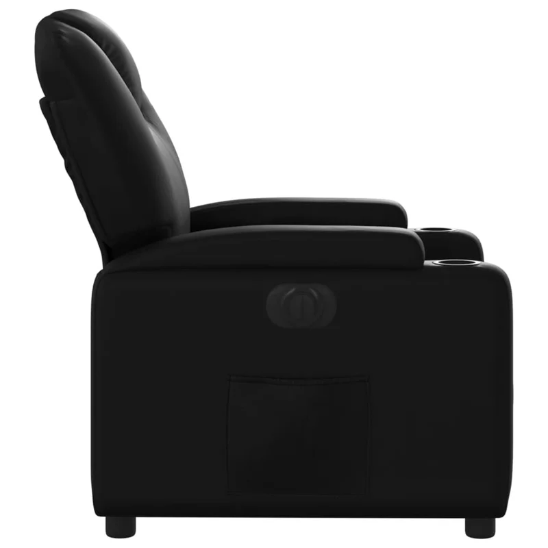 Fauteuil relax TV fonction d'inclinaison électrique très confortable en PVC noir DEC028471