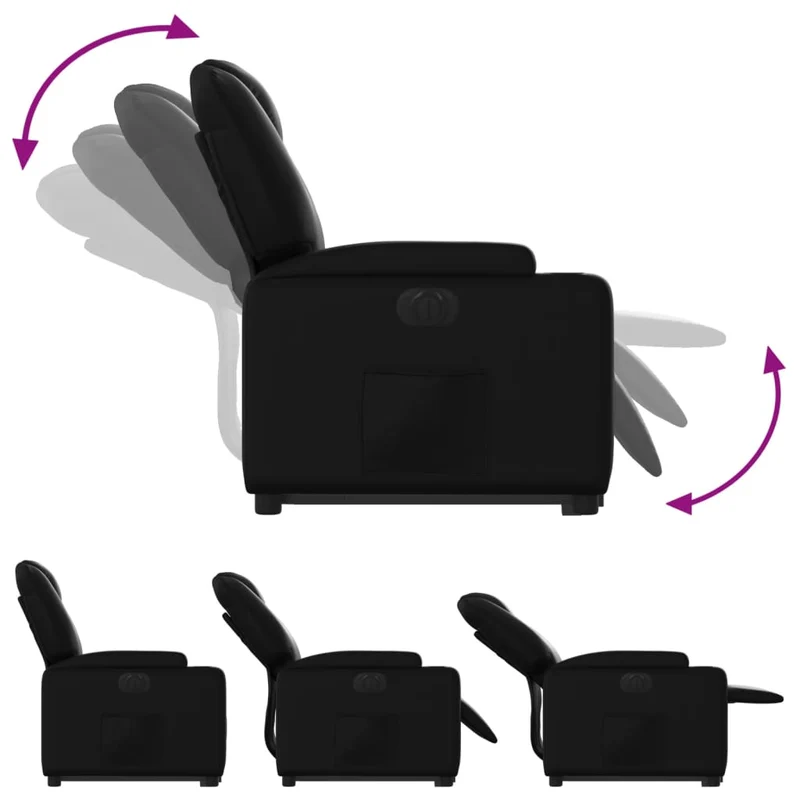 Fauteuil relax TV fonction de levage électrique très confortable en PVC noir DEC028462