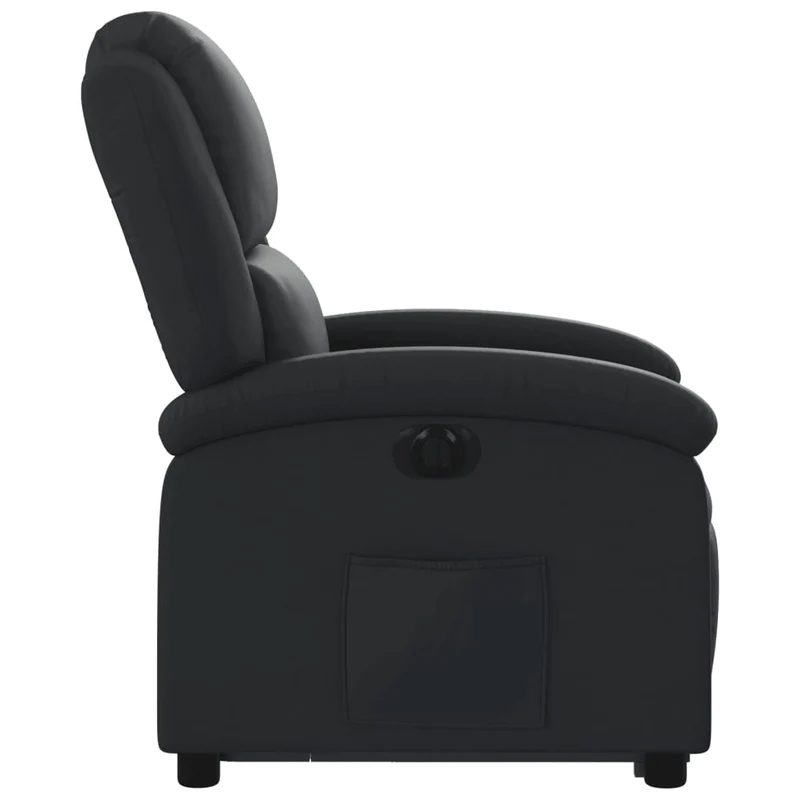 Fauteuil relax TV fonction de levage électrique très confortable en cuir véritable noir DEC028458