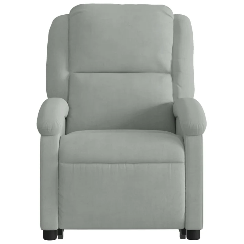 Fauteuil relax TV fonction de levage électrique très confortable en velours gris clair DEC028332