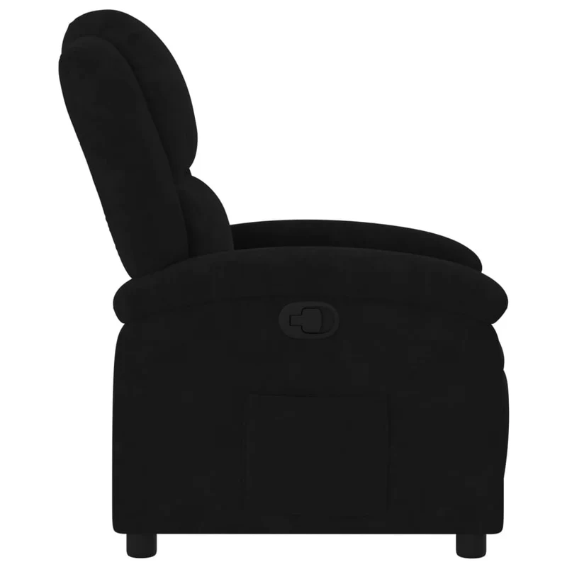 Fauteuil relax TV rembourrage confortable fonction d'inclinaison manuelle en velours noir DEC028124