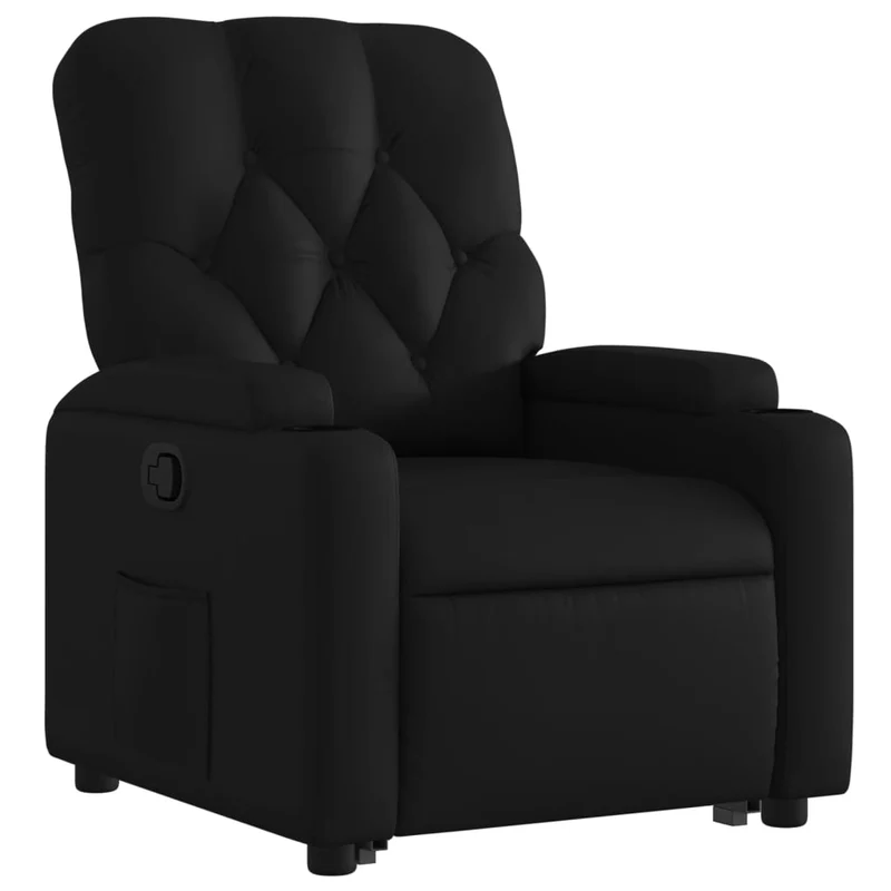 Fauteuil relax TV rembourrage confortable fonction de levage électrique en PVC noir DEC028089
