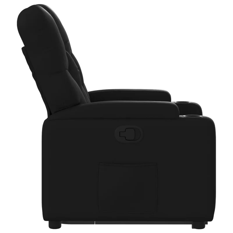 Fauteuil relax TV rembourrage confortable fonction de levage électrique en PVC noir DEC028089