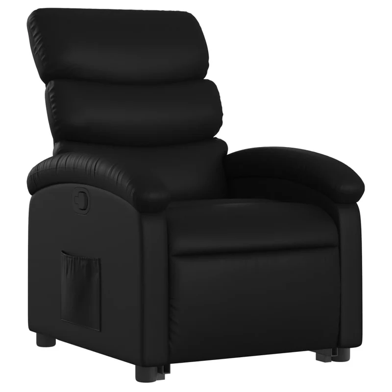 Fauteuil relax TV rembourrage confortable fonction de levage électrique en PVC noir DEC028082