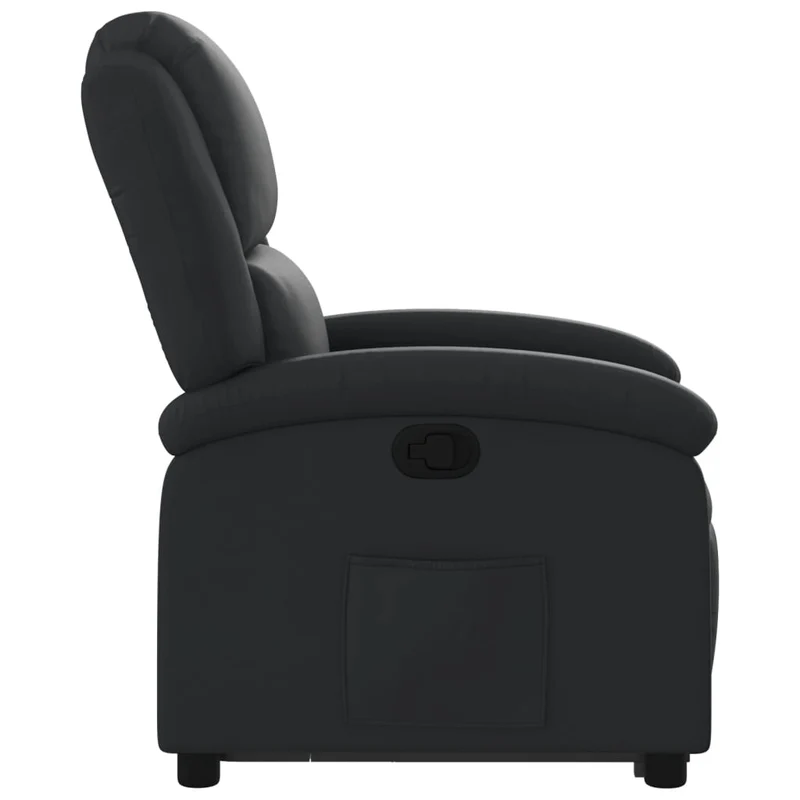 Fauteuil relax TV rembourrage confortable fonction de levage électrique en cuir véritable noir DEC028065