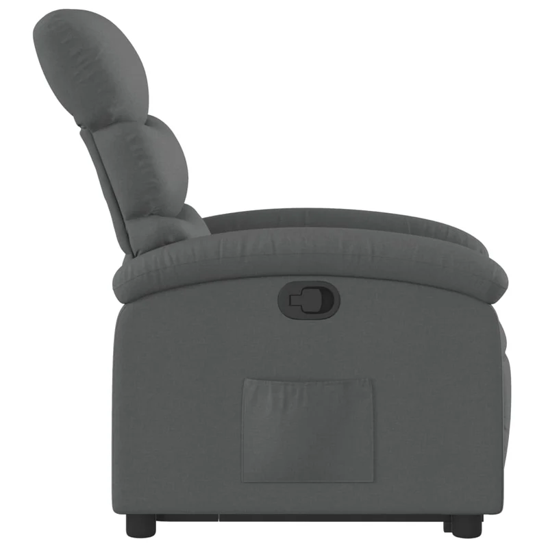 Fauteuil relax TV rembourrage confortable fonction de levage électrique en tissu gris foncé DEC027935