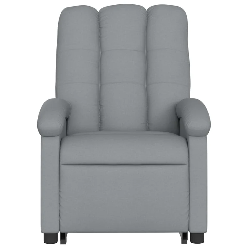 Fauteuil relax TV rembourrage confortable fonction de levage électrique en tissu gris clair DEC027888
