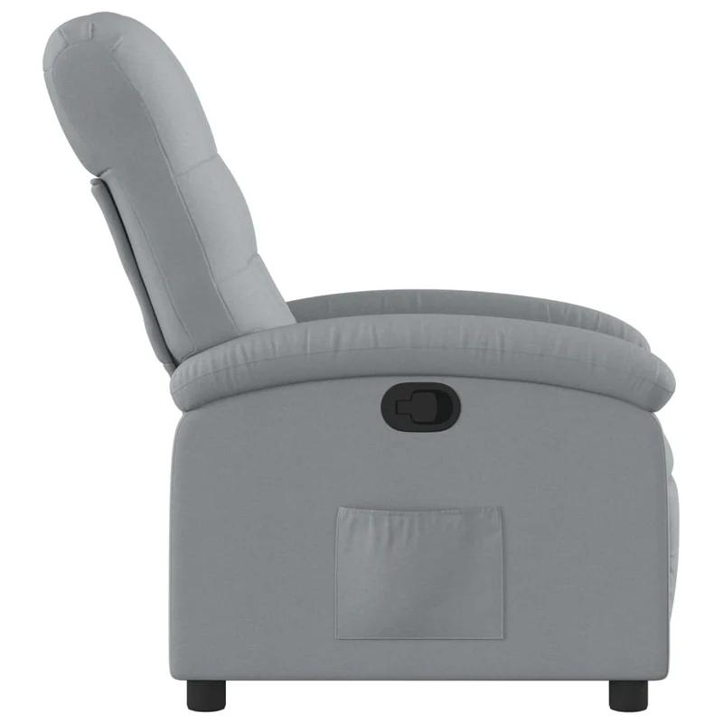 Fauteuil relax TV rembourrage confortable fonction d'inclinaison manuelle en tissu gris clair DEC027885