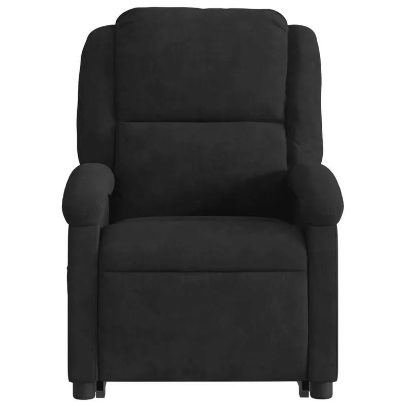Fauteuil de relaxation fonction massage et inclinable 6 points de massage en velours noir DEC027828