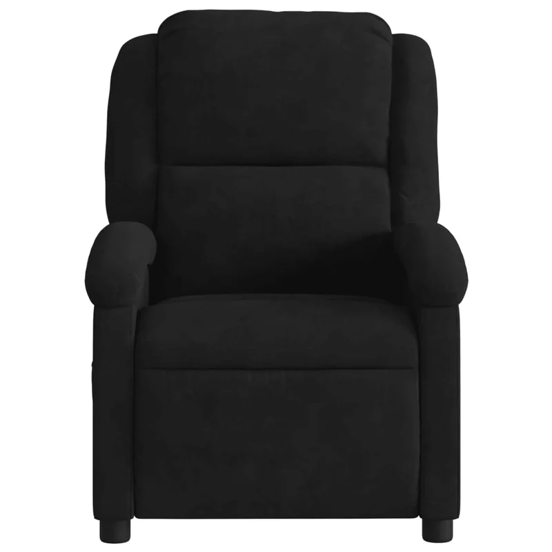 Fauteuil de relaxation fonction massage et inclinable 6 points de massage en velours noir DEC027827