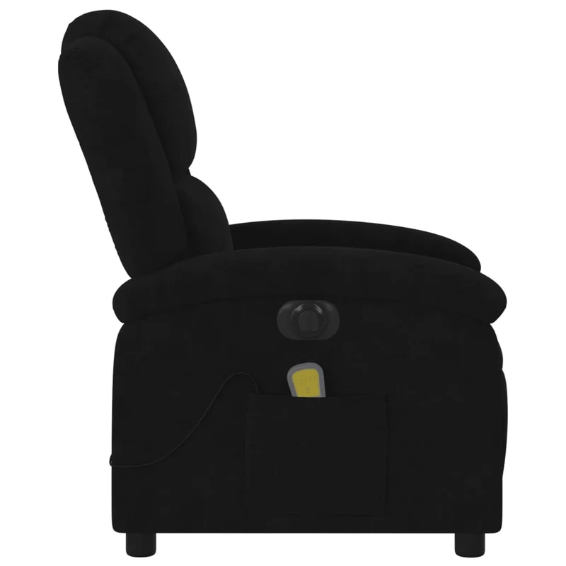 Fauteuil de relaxation fonction massage et inclinable 6 points de massage en velours noir DEC027827