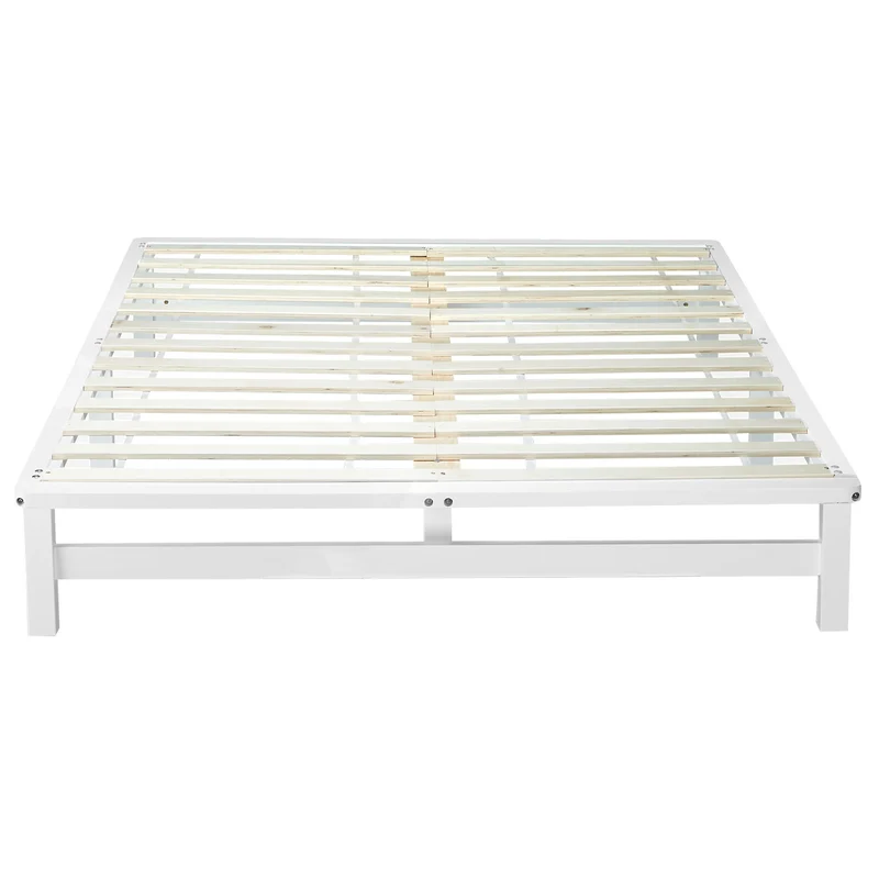 Lit design palette avec sommier à lattes 140x200 cm en bois massif blanc LIT06240
