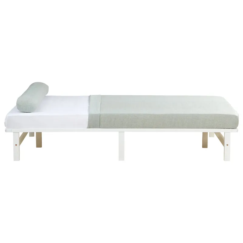 Lit design palette avec sommier à lattes 140x200 cm en bois massif blanc LIT06240