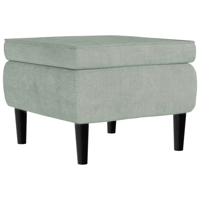 Fauteuil relax avec rebords latérals et repose-pieds en velours gris clair DEC028692