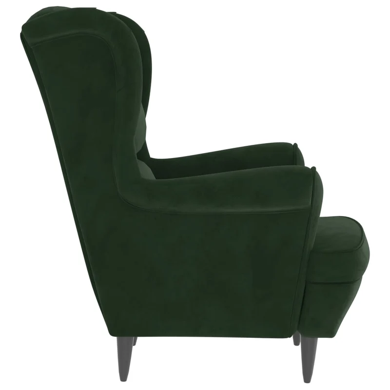 Fauteuil lounge design et moderne en velours vert foncé DEC028686