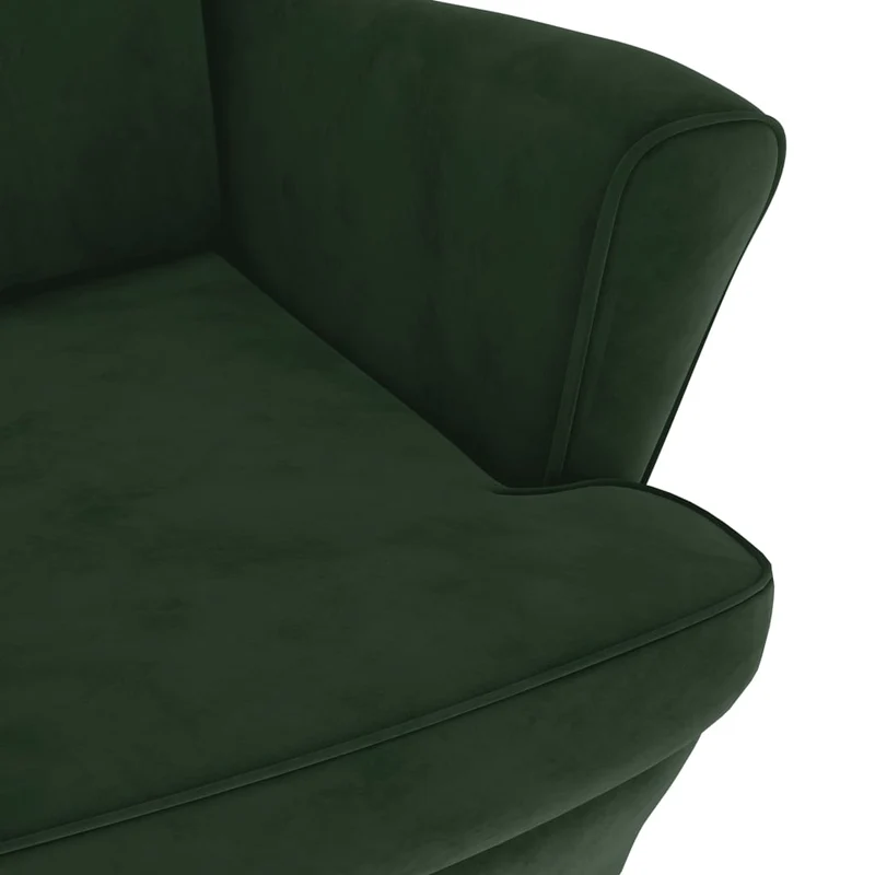 Fauteuil lounge design et moderne en velours vert foncé DEC028686