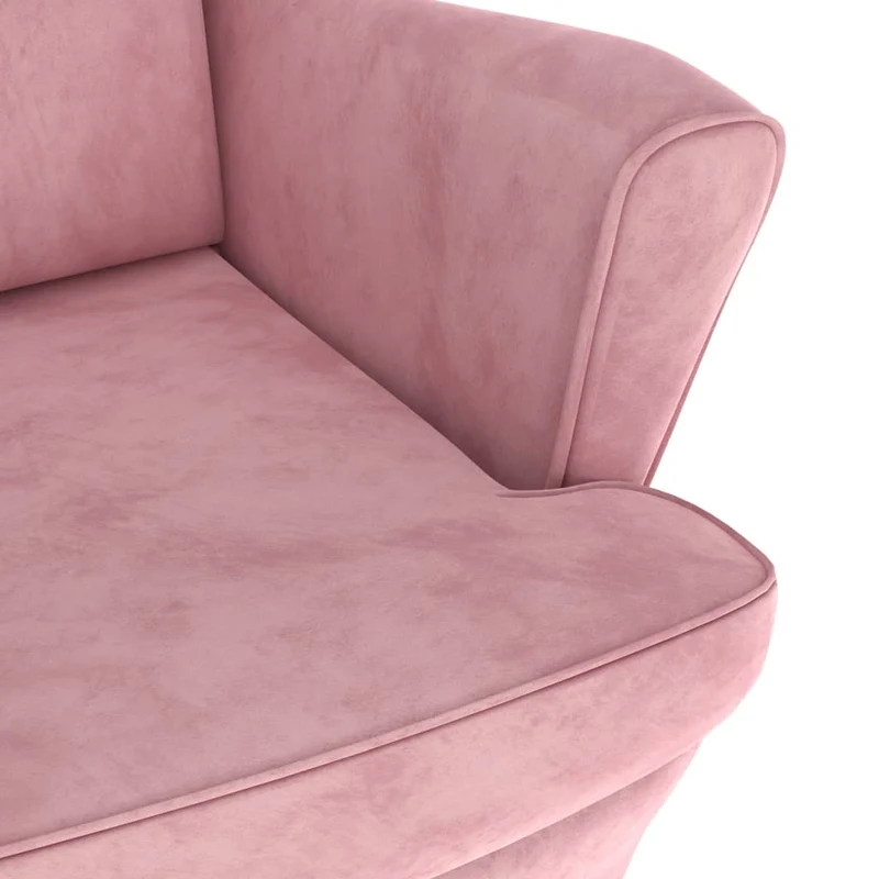 Fauteuil lounge design et moderne extra confort en velours rose DEC028666
