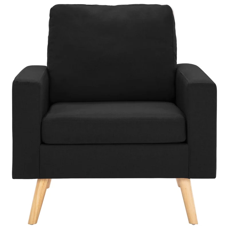 Fauteuil lounge design et moderne avec accoudoirs en tissu noir DEC028658