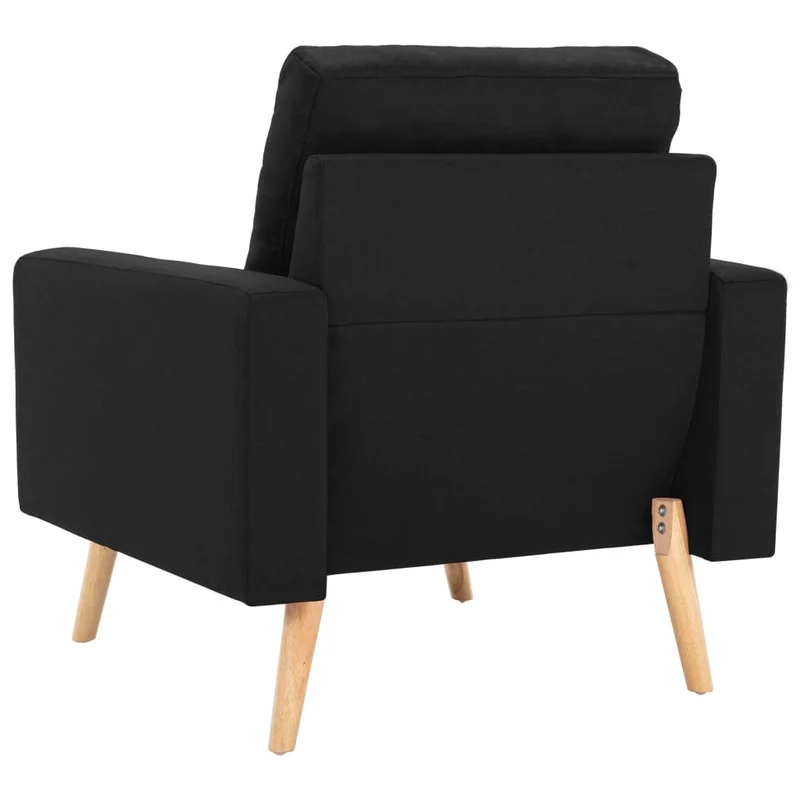 Fauteuil lounge design et moderne avec accoudoirs en tissu noir DEC028658