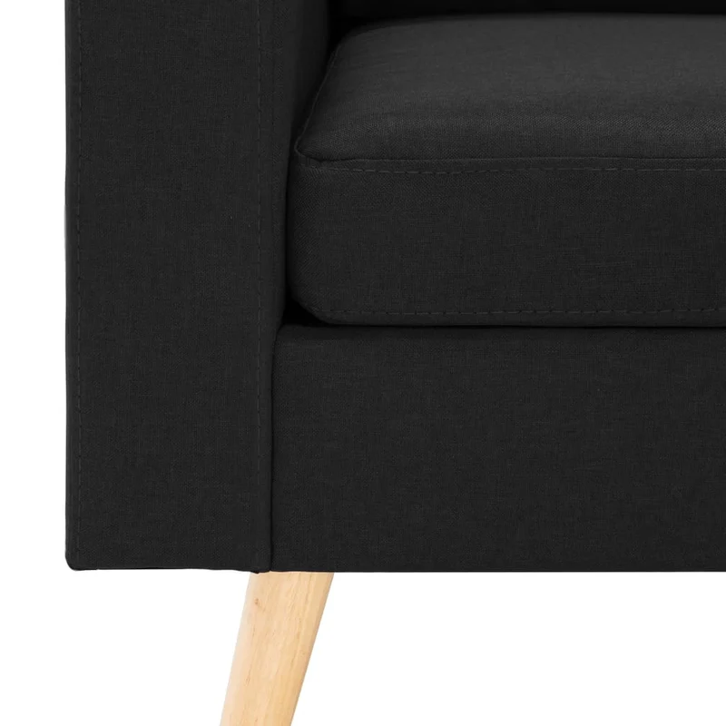 Fauteuil lounge design et moderne avec accoudoirs en tissu noir DEC028658