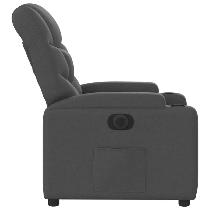 Fauteuil relax TV fonction d'inclinaison électrique très confortable en tissu noir DEC028483