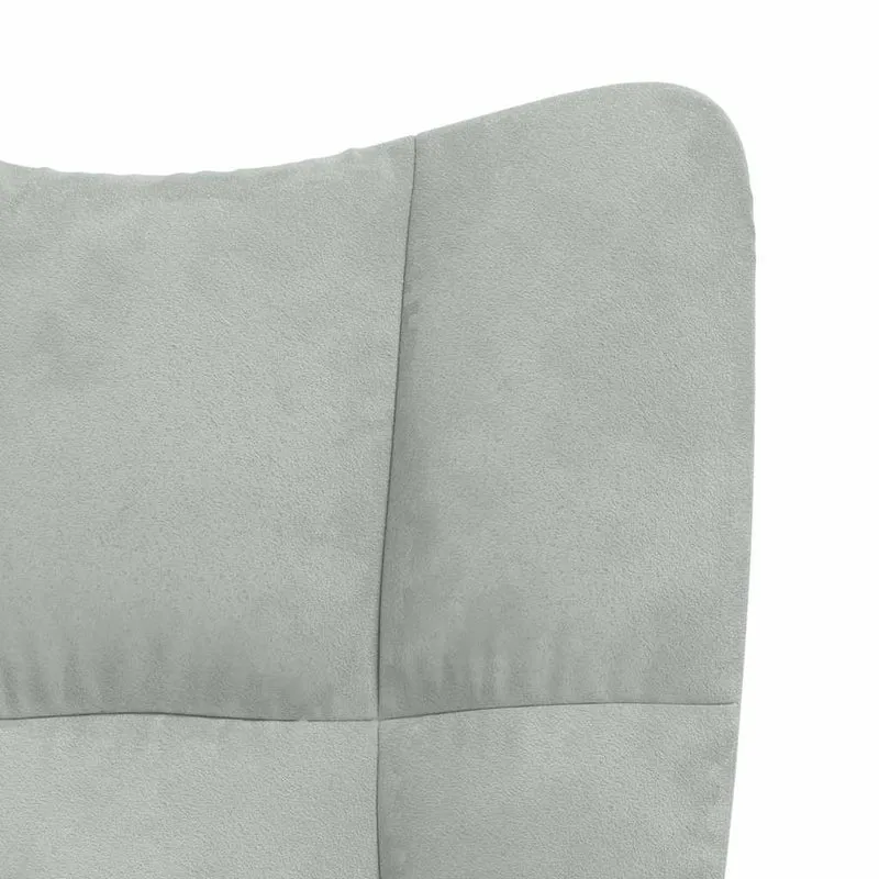 Fauteuil à bascule d'allaitement rembourré relax pour salon en velours gris clair DEC028970