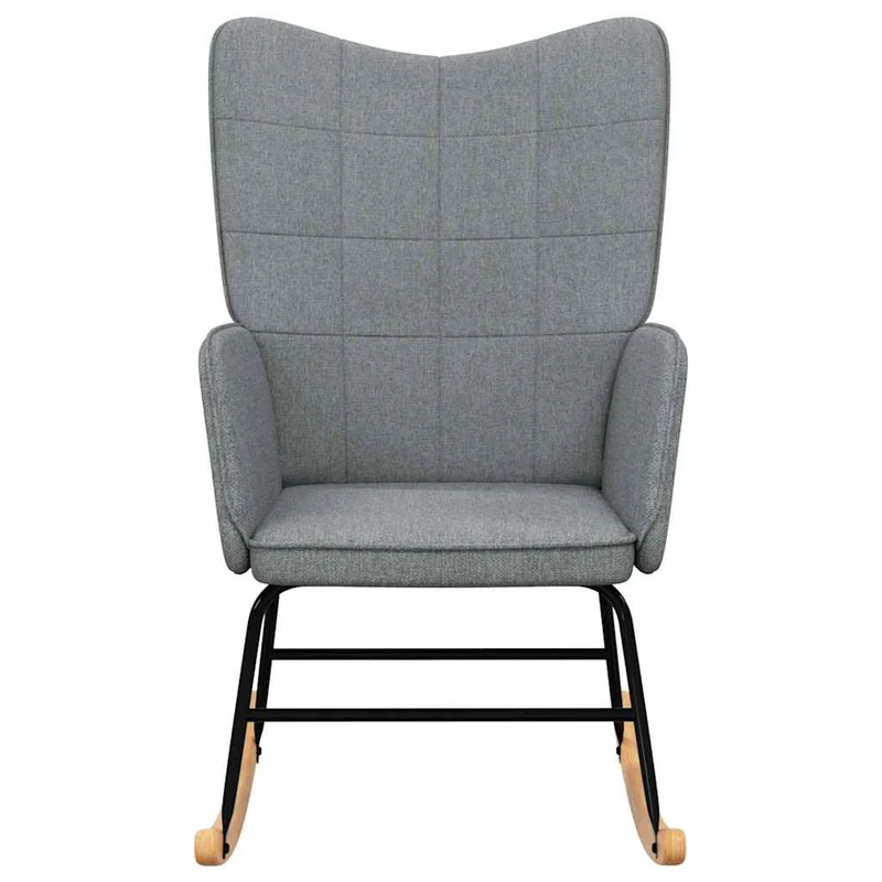 Fauteuil à bascule d'allaitement rembourré relax pour salon en tissu gris clair DEC028960
