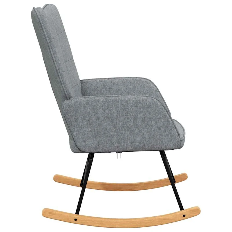 Fauteuil à bascule d'allaitement rembourré relax pour salon en tissu gris clair DEC028960