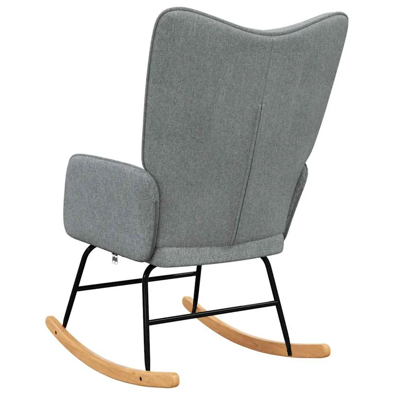 Fauteuil à bascule d'allaitement rembourré relax pour salon en tissu gris clair DEC028960