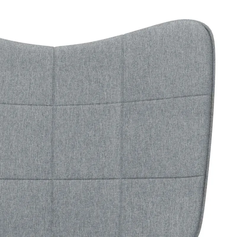 Fauteuil à bascule d'allaitement rembourré relax pour salon en tissu gris clair DEC028960
