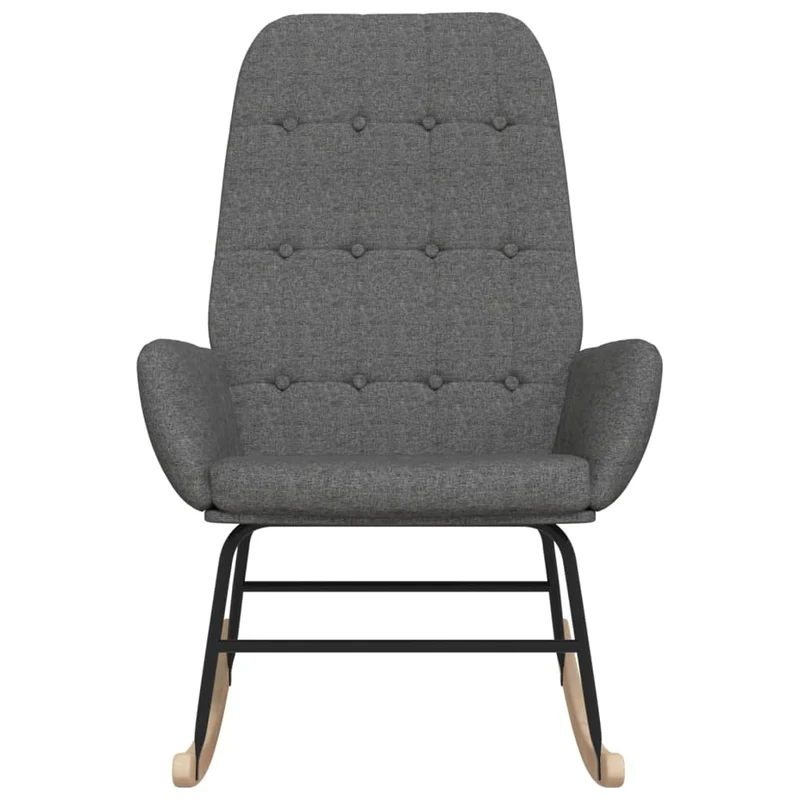 Fauteuil à bascule d'allaitement rembourré relax pour salon en tissu gris clair DEC028958