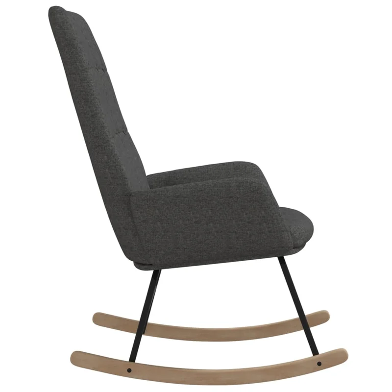 Fauteuil à bascule d'allaitement rembourré relax pour salon en tissu gris clair DEC028958