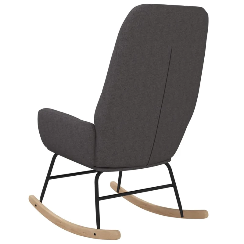 Fauteuil à bascule d'allaitement rembourré relax pour salon en tissu gris clair DEC028958