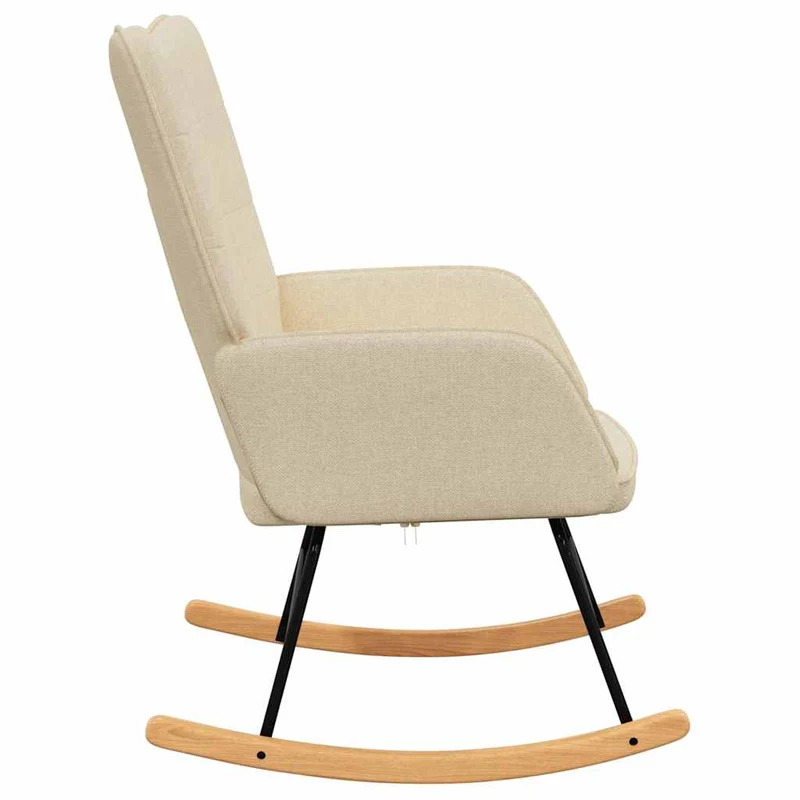 Fauteuil à bascule d'allaitement rembourré relax pour salon en tissu crème DEC028913