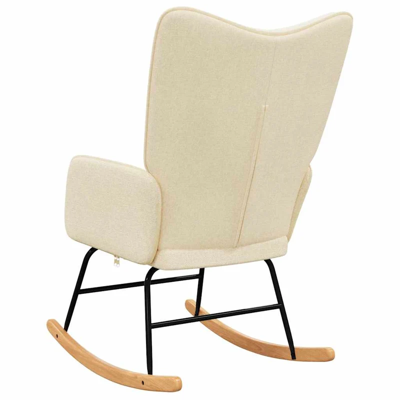 Fauteuil à bascule d'allaitement rembourré relax pour salon en tissu crème DEC028913