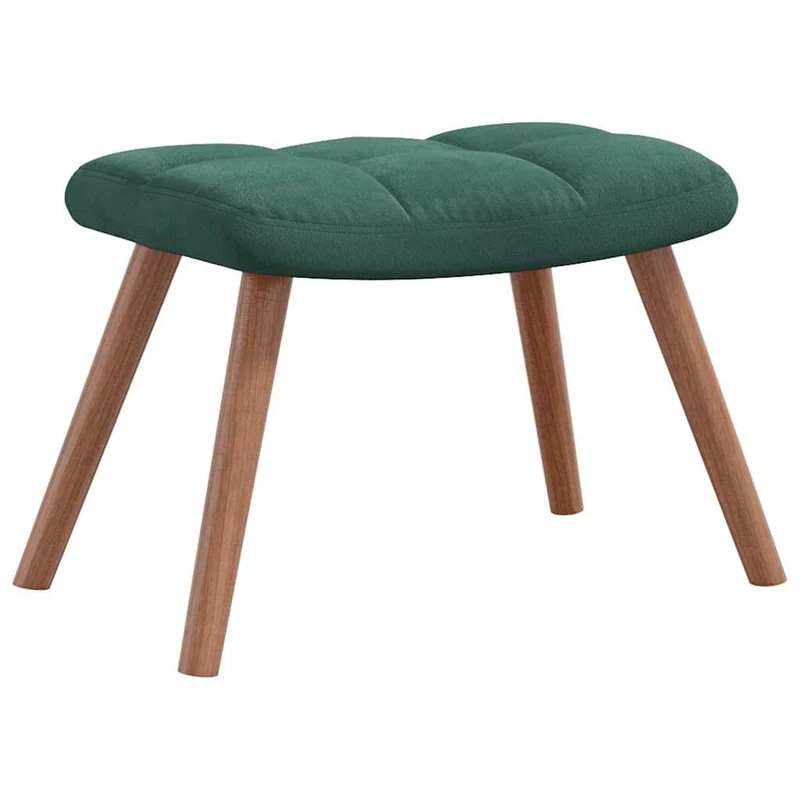 Fauteuil à bascule d'allaitement rembourré relax pour salon avec repose-pied en velours vert foncé DEC028852