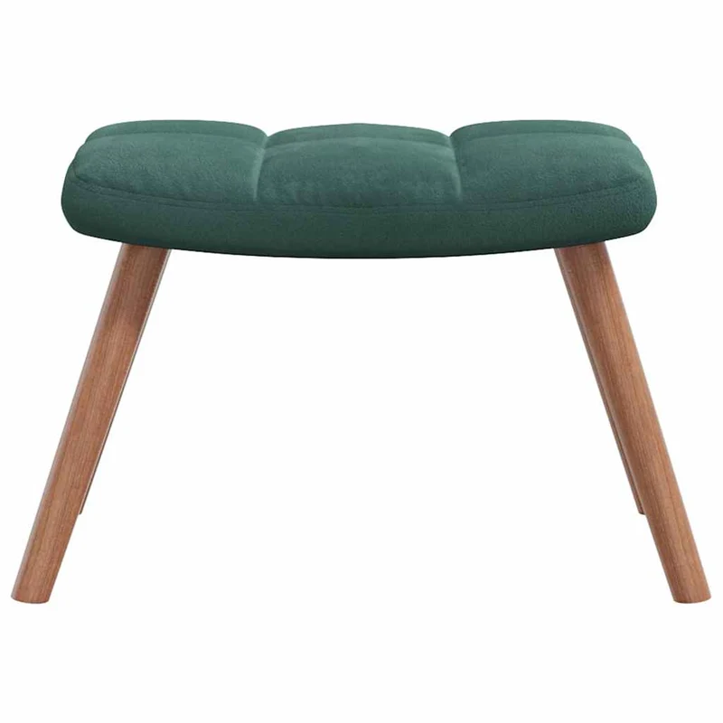 Fauteuil à bascule d'allaitement rembourré relax pour salon avec repose-pied en velours vert foncé DEC028852