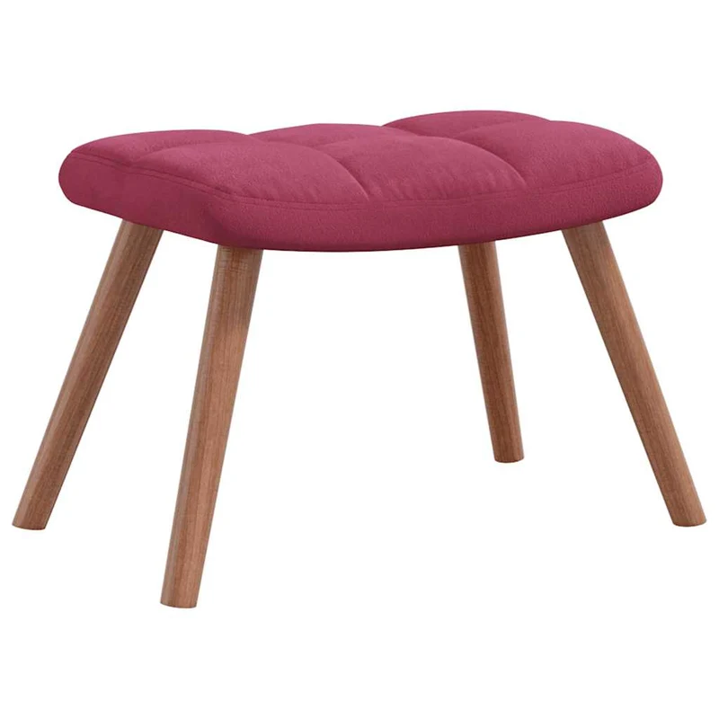 Fauteuil à bascule d'allaitement rembourré relax pour salon avec repose-pied en velours rouge bordeaux DEC028844