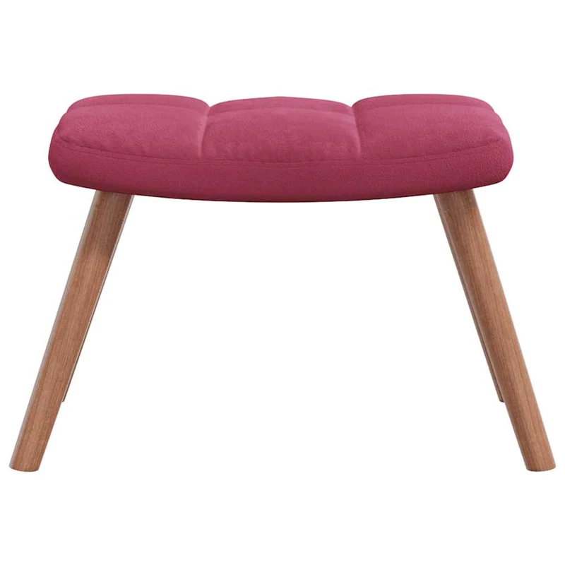Fauteuil à bascule d'allaitement rembourré relax pour salon avec repose-pied en velours rouge bordeaux DEC028844