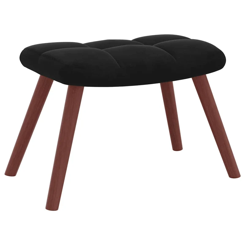 Fauteuil à bascule d'allaitement rembourré relax pour salon avec repose-pied et velours noir DEC028834