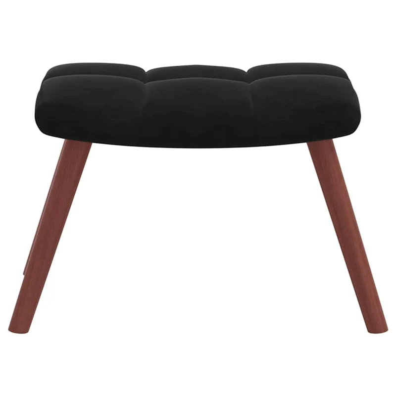 Fauteuil à bascule d'allaitement rembourré relax pour salon avec repose-pied et velours noir DEC028834