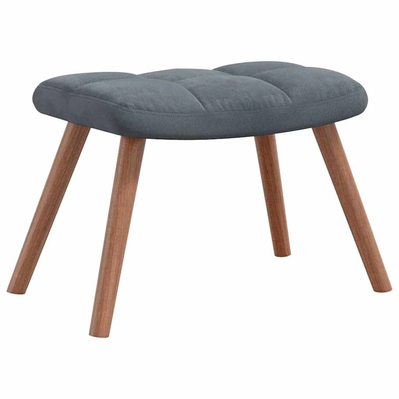 Fauteuil à bascule d'allaitement rembourré relax pour salon avec repose-pied et velours gris foncé DEC028802