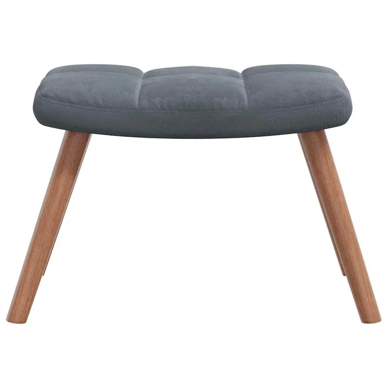 Fauteuil à bascule d'allaitement rembourré relax pour salon avec repose-pied et velours gris foncé DEC028802
